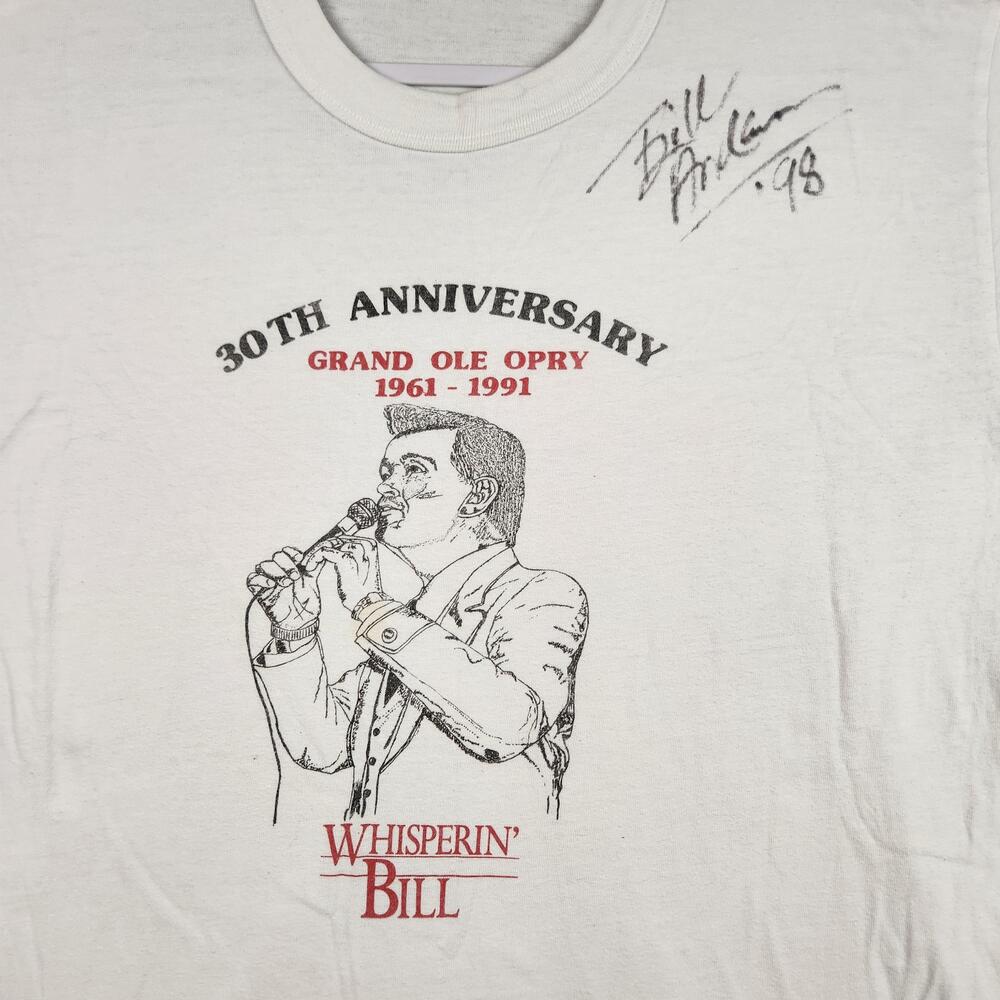 Vintage Whisperin Bill Grand Ole Opry Shirt Mens XL White Singer Music 90s 80s